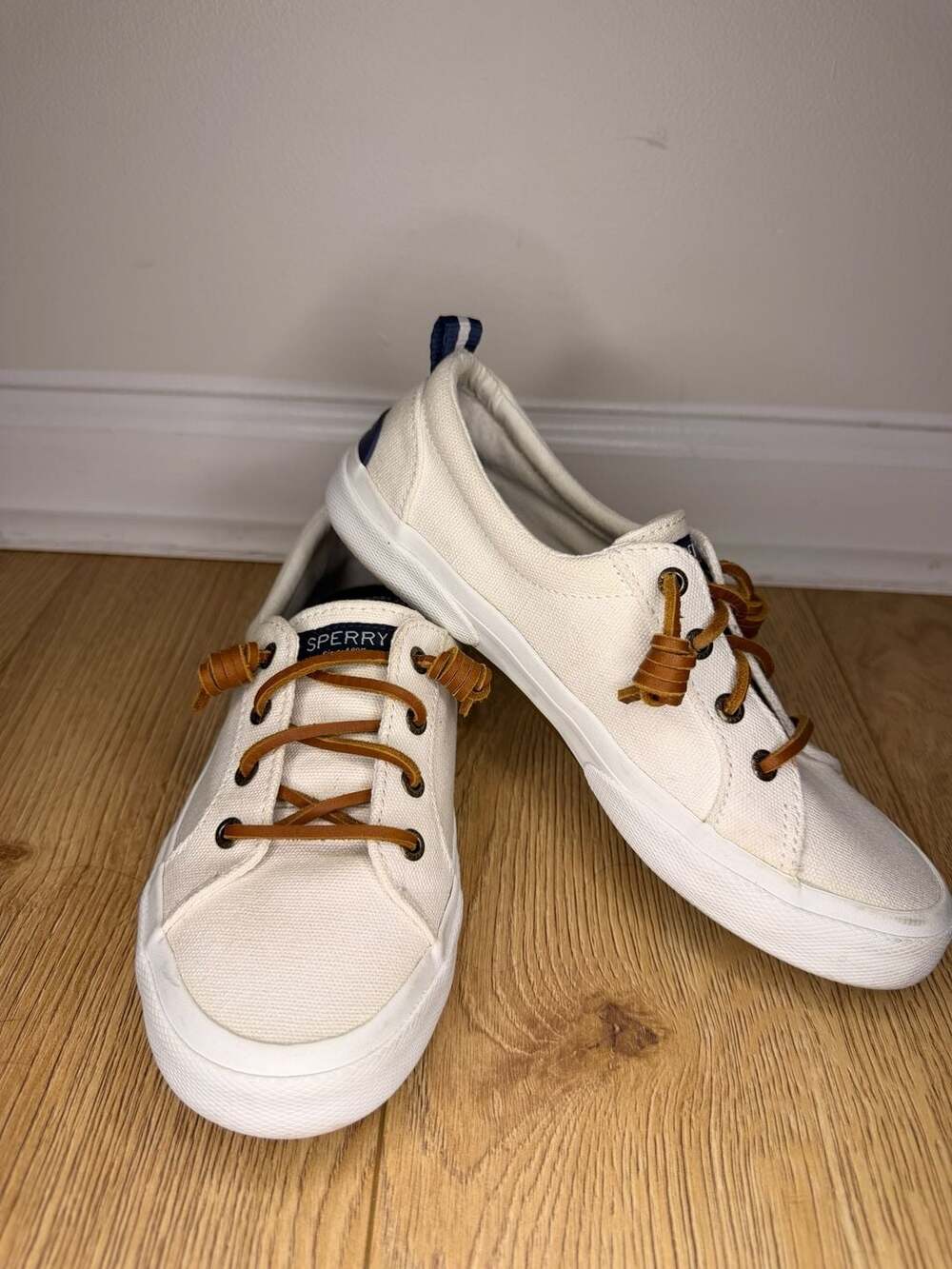 BOGO Sperry Women's Pier Wave LTT Canvas Sneaker in White/Off-White